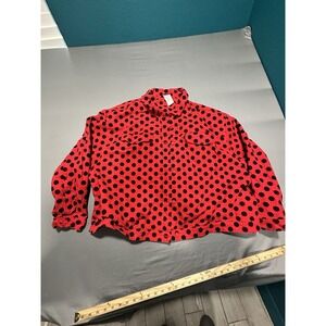 Disney Plus size 3X  Red‎ Black Minnie Mouse Polka Dot Jean Denim Embroidered